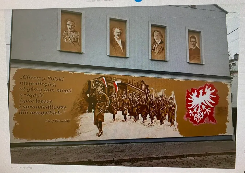 Mural z Piłsudskim w Tczewie. Projekt komiksowego twórcy Jarosława Wojtasińskiego