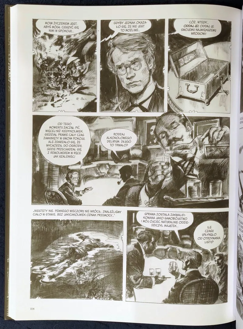 strona komiksu „Przygody Sherlocka Holmesa”
