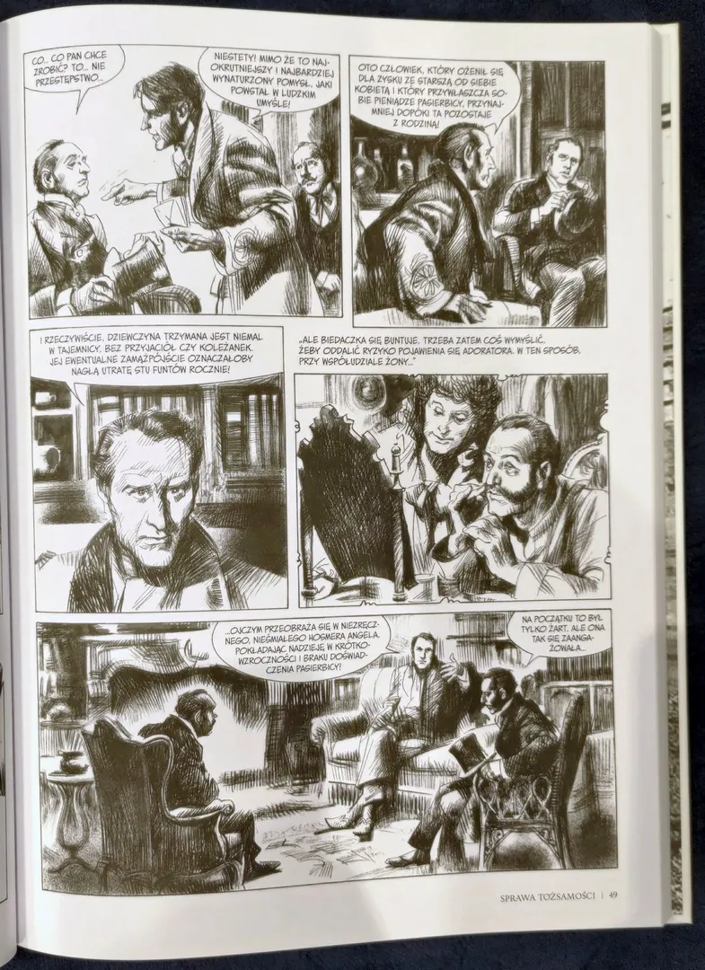 strona komiksu „Przygody Sherlocka Holmesa”