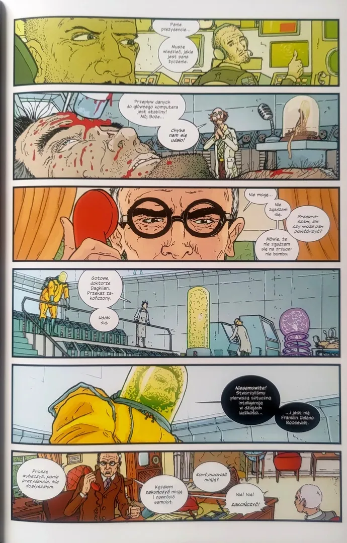 strona komiksu "Projekty Manhattan. Tom 1. Niedobra Nauka"