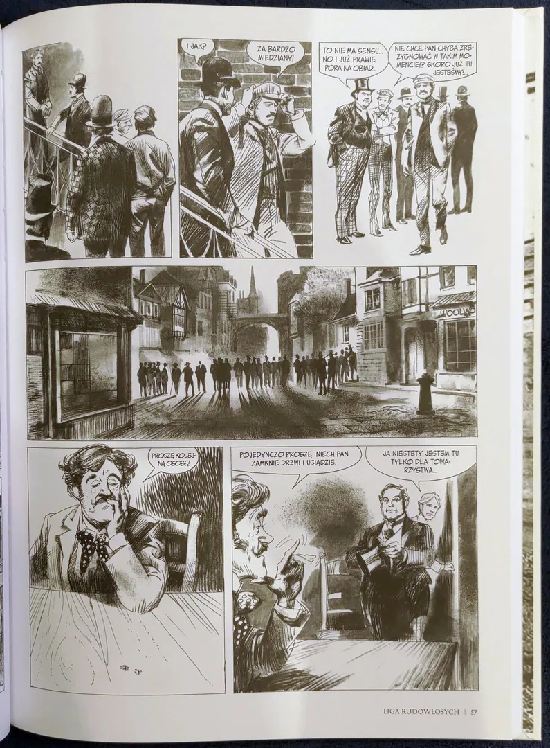 strona komiksu „Przygody Sherlocka Holmesa”