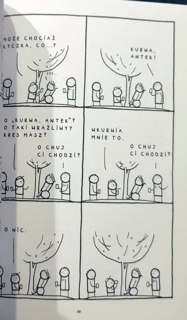 strona komiksu "Tam, gdzie rosły mirabelki"