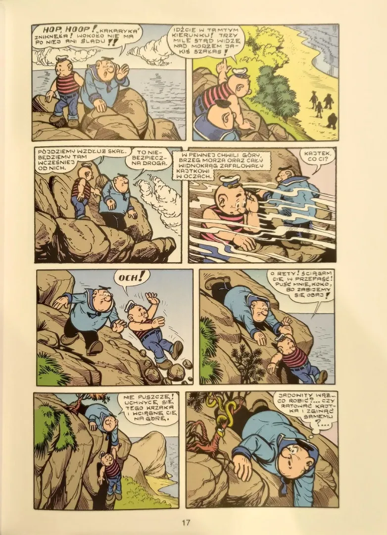 strona komiksu "Kajtek i Koko. Zwariowana wyspa"