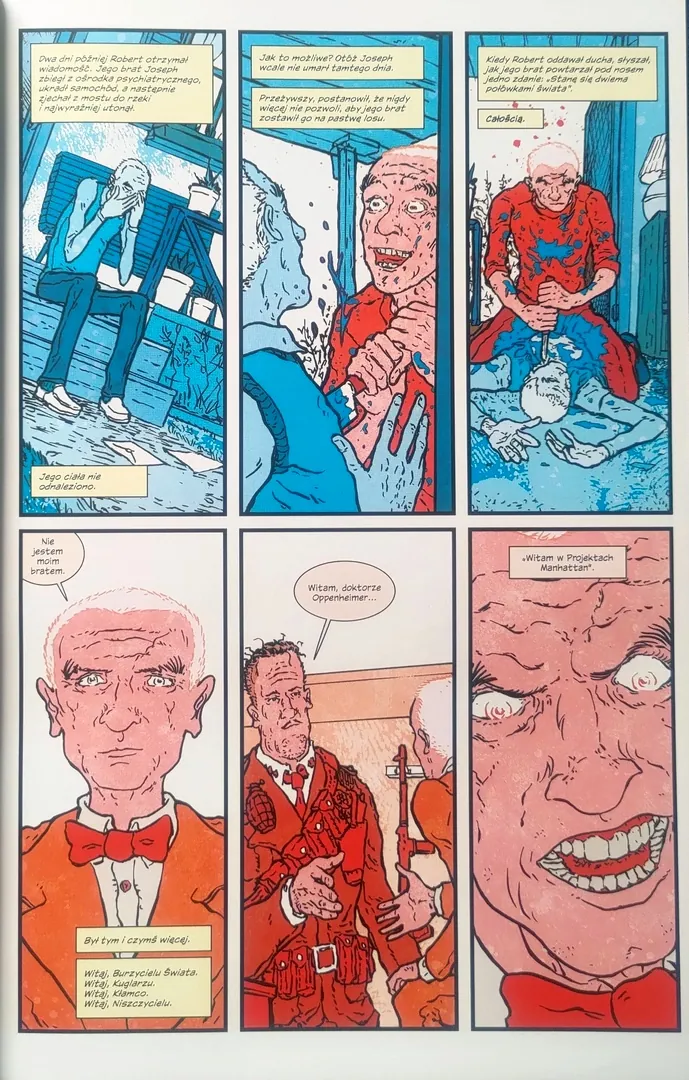 strona komiksu "Projekty Manhattan. Tom 1. Niedobra Nauka"