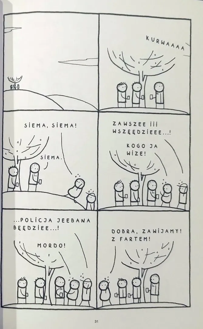 strona komiksu "Tam, gdzie rosły mirabelki"