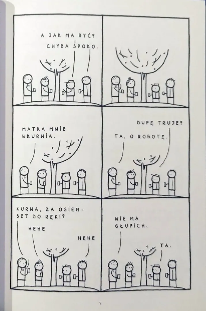 strona komiksu "Tam, gdzie rosły mirabelki"