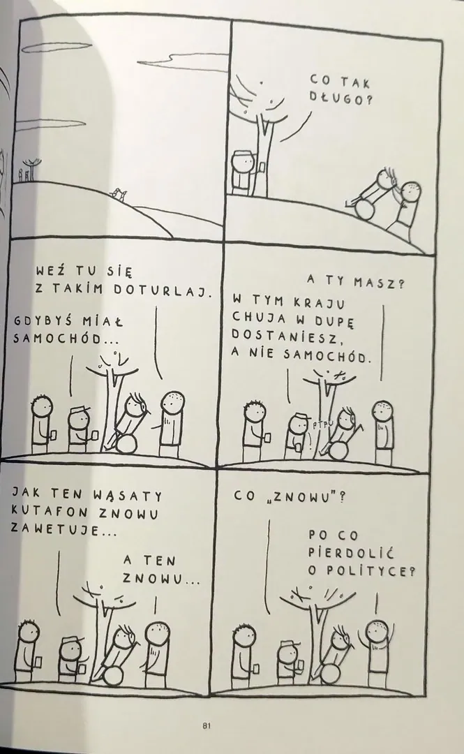 strona komiksu "Tam, gdzie rosły mirabelki"